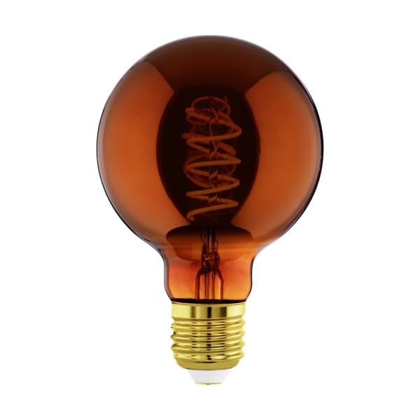 EGLO - LM-E27 LED E27 G95 4W/30LM 2000K GLAS BEDAMPFT KUPFERFARBEN-DIMMBAR