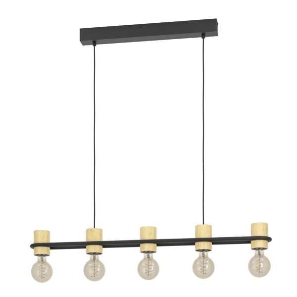 EGLO - HL/5 E27 SCHWARZ/HOLZ 'CHIEVELEY'