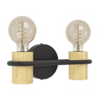 EGLO - WL/2 E27 SCHWARZ/HOLZ 'CHIEVELEY