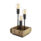 EGLO - TL/3 SCHWARZ/HOLZ VINTAGE 'WOOTTON'
