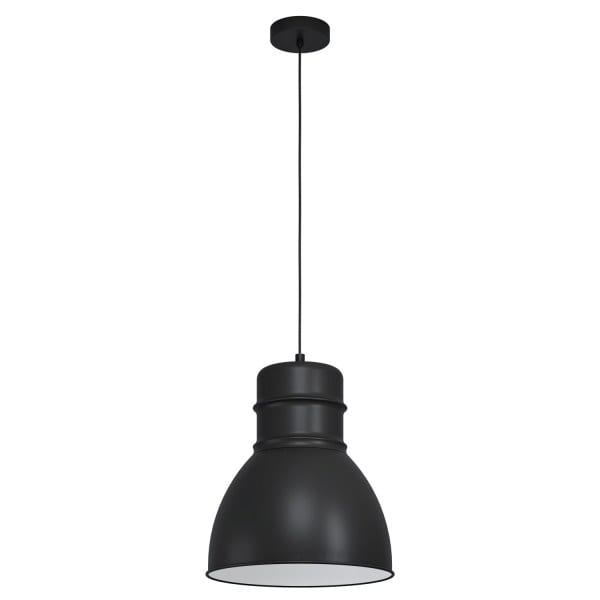 EGLO - HÄNGELEUCHTE E27 1 FLAMMIG 60W SCHWARZ WEISS 'EBURY'
