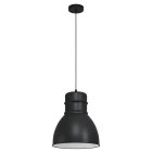 EGLO - HÄNGELEUCHTE E27 1 FLAMMIG 60W SCHWARZ WEISS 'EBURY'