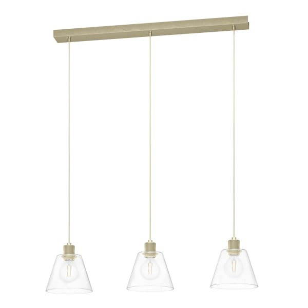 EGLO - HÄNGELEUCHTE E27 3 FLAMMIG 40W GOLD KLAR 'COPLEY'