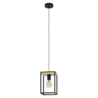 EGLO - HÄNGELEUCHTE E27 40W 1 FLAMMIG SCHWARZ BRAUN 'LIBERTAD'