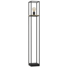 EGLO - STEHLEUCHTE E27 40W 1 FLAMMIG SCHWARZ BRAUN MIT FUSSSCHALTER 'LIBERTAD'
