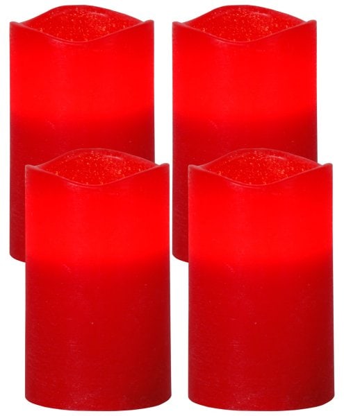 EGLO - LED-KERZE ROT 75X75X125MM 'MAY' 4STK