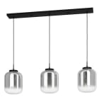 EGLO - Pendelleuchte/3 E27 SCHWARZ/SW-TRANSP.'BULCIAGO'