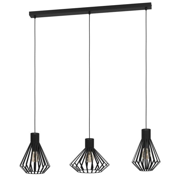EGLO - Pendelleuchte/3 E27 SCHWARZ 'BASIDANO'