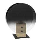 EGLO - Tischleuchte/1 E27 SW/HOLZ/SW-GRAU-TR.'MILLENA'