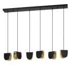 EGLO - Pendelleuchte/6 E27 SCHWARZ/GOLD 'SERENARA'