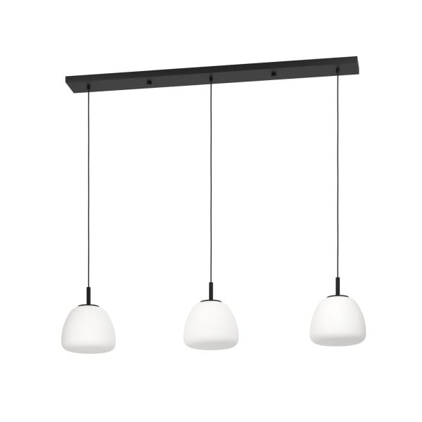 EGLO - Pendelleuchte/3 E27 SCHWARZ/OPAL-MATT 'BALMES'