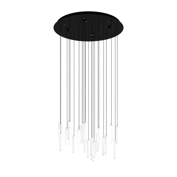 EGLO - LED-Pendelleuchte/6 SCHWARZ/KRISTALL 'SARDENARA'
