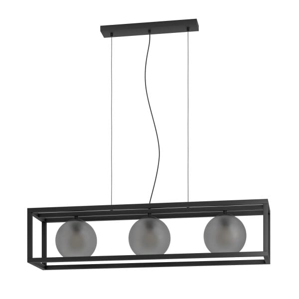 EGLO - Pendelleuchte/3 E27 L-1100 SCHWARZ/GRAU 'ARANGONA'