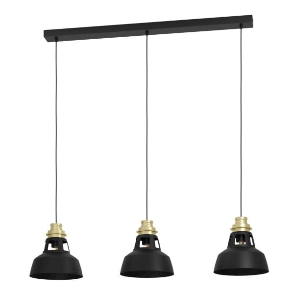 EGLO - Pendelleuchte/3 E27 SCHWARZ/GOLD 'ESPINARDO'