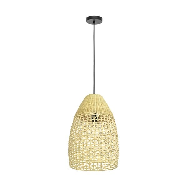EGLO - Pendelleuchte/1 E27 Ø350 SW/RATTAN 'SAMBUCONA'