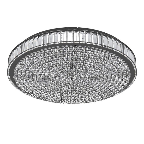 EGLO - LED Deckenleuchte Ø600 SCHWARZ/KRISTALL 'BALPARDA'