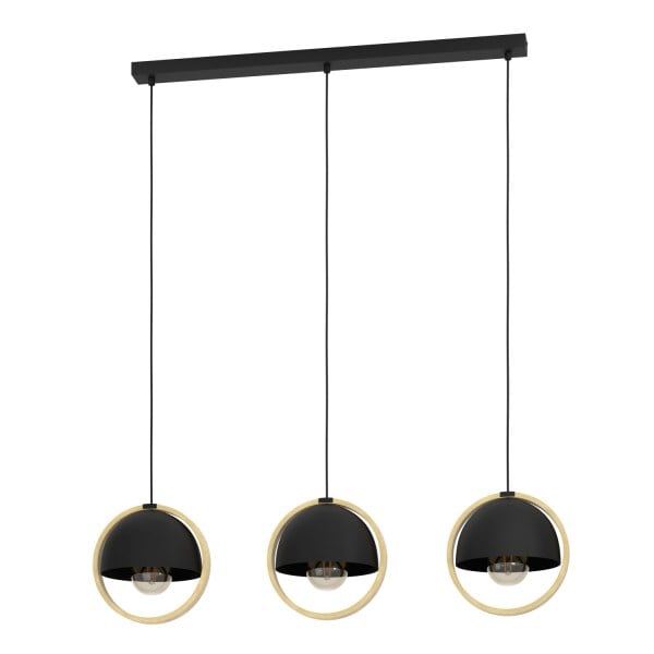 EGLO - HL/3 E27 SCHWARZ/HOLZ 'CALLOW'