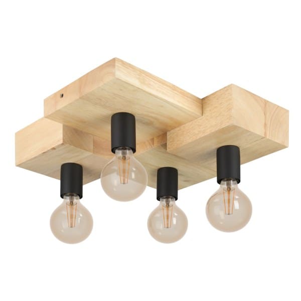 EGLO - DL/4 E27 SCHWARZ/HOLZ 'HALKIN'