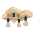 EGLO - DL/4 E27 SCHWARZ/HOLZ 'HALKIN'