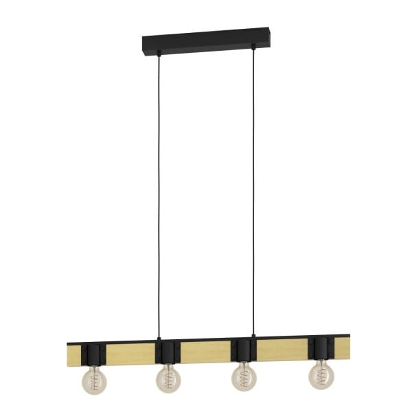 EGLO - HL/4 E27 SCHWARZ/HOLZ 'BAILRIGG'