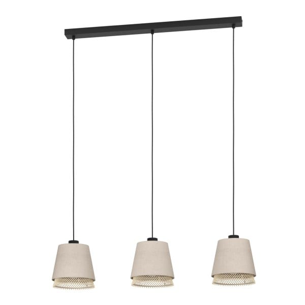 EGLO - HL/3 E27 SCHWARZ NATUR BRAUN 'TABLEY'