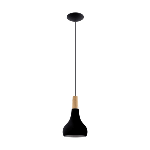 EGLO - HL/1 E27 Ø180 SCHWARZ/HOLZ 'SABINAR'