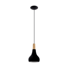 EGLO - HL/1 E27 Ø180 SCHWARZ/HOLZ 'SABINAR'