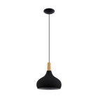 EGLO - HL/1 E27 Ø280 SCHWARZ/HOLZ 'SABINAR'