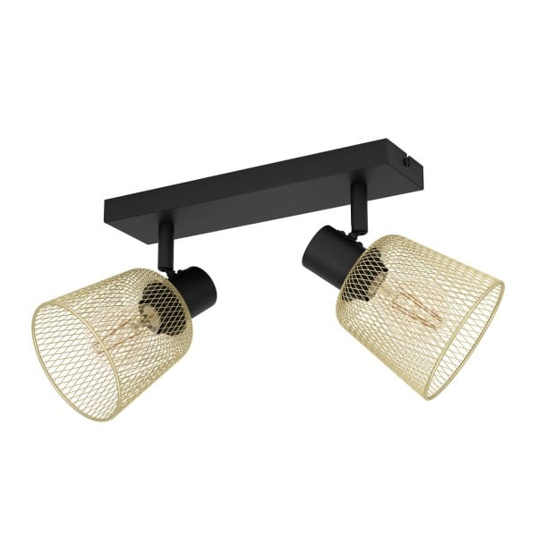 EGLO - BALKEN/2 E27 SCHWARZ/MESSING 'COSLADA'