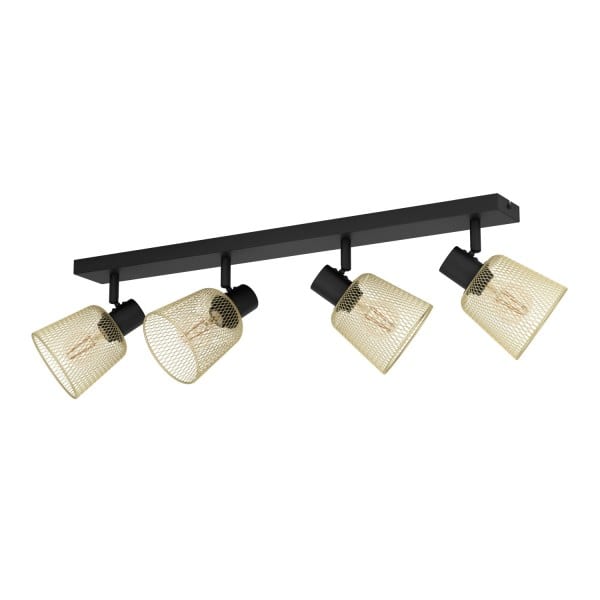 EGLO - BALKEN/4 E27 SCHWARZ/MESSING 'COSLADA'
