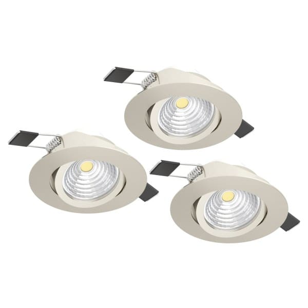 EGLO - SET 3XLED-EINBAUSP.Ø88 NICKEL 2700K'SALICETO DIMMBAR
