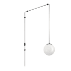 EGLO - HL/1 E27 SCHWARZ/OPAL-MATT 'RONDO 3' - mit Stecker Kabelbefestigung