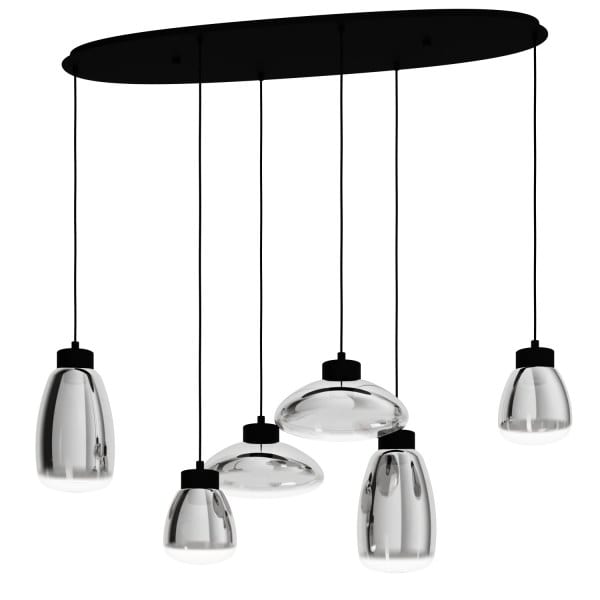 EGLO - LED HL/6 GLAS BEDAMPFT SCHWARZ L1280MM 6x5,4W/3060LM `SARNARRA`
