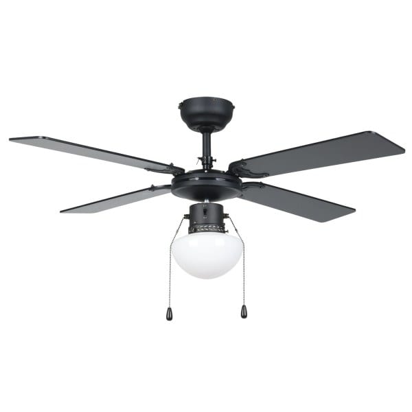 EGLO - DL-VENTILATOR AC E27 SCHWARZ/HOLZ