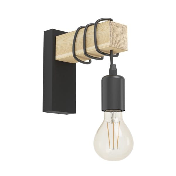 EGLO - WL/1 SCHWARZ/HOLZ 'TOWNSHEND' (32917)
