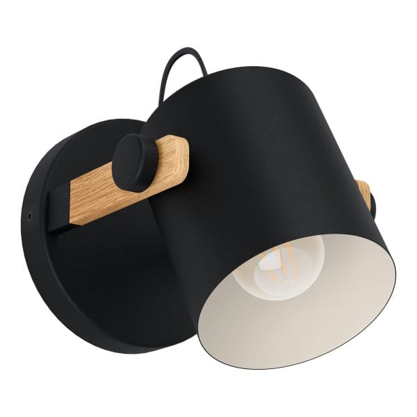 EGLO - WL/1 E27 SCHWARZ-CREME/HOLZ 'HORNWOOD' (43046)