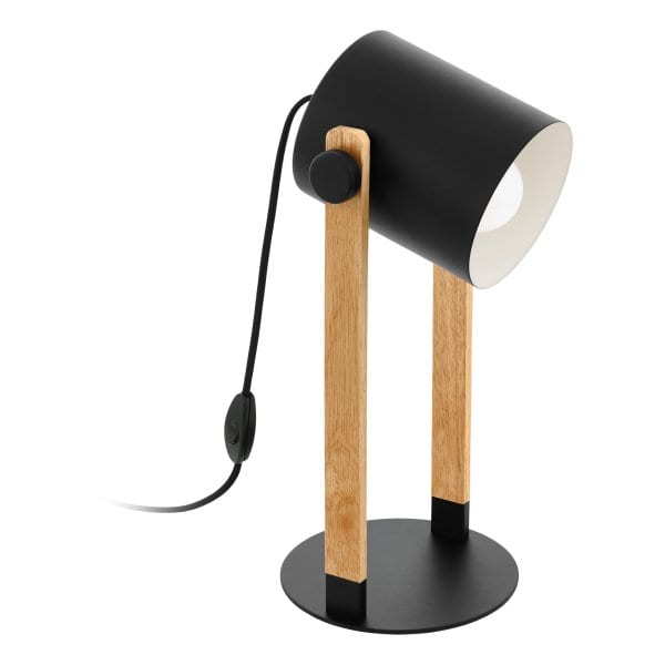 EGLO - TL/1 E27 SCHWARZ-CREME/HOLZ 'HORNWOOD' (43047)