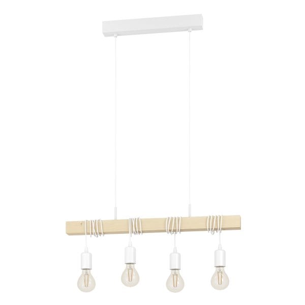 EGLO - HL/4 E27 WEISS/HOLZ 'TOWNSHEND' (33164)