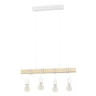 EGLO - HL/4 E27 WEISS/HOLZ 'TOWNSHEND' (33164)