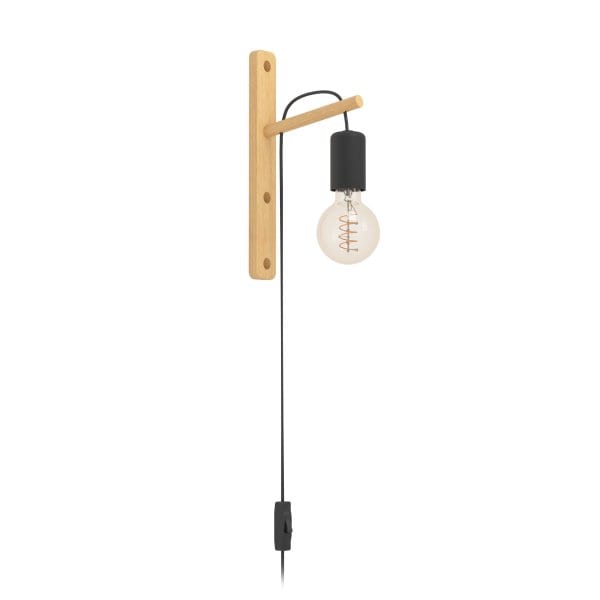 EGLO - WL/1 E27 SCHWARZ/HOLZ 'POCKLEY'