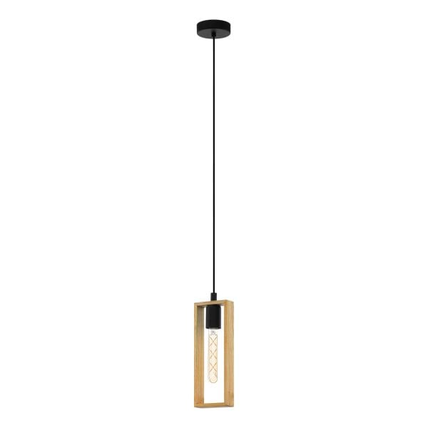 EGLO - HL/1 E27 SCHWARZ/HOLZ 'LITTLETON' (49473)