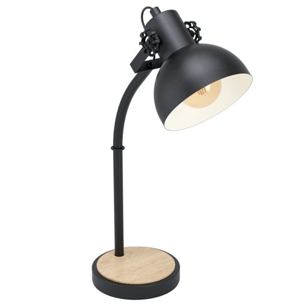 EGLO - TL/1 E27 SCHWARZ/HOLZ 'LUBENHAM' (43165)