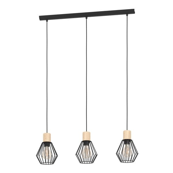 EGLO - HL/3 E27 SCHWARZ/HOLZ 'PALMORLA'