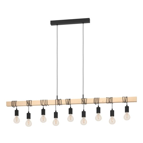 EGLO - HL/9 E27 SCHWARZ/HOLZ 'TOWNSHEND'