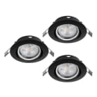 EGLO - SET 3XLED-EINBAUSPOT GU10 3x4,9W Ø85 SCHWARZ schwenkbar 'FAVAZZINA