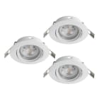 EGLO - SET 3XLED-EINBAUSPOT GU10 3x4,9W Ø85 WEISS schwenkbar 'FAVAZZINA