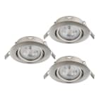EGLO - SET 3XLED-EINBAUSPOT GU10 3x4,9W Ø85 NICKEL schwenkbar 'FAVAZZINA