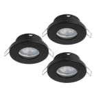 EGLO - SET 3XLED-EINBAUSPOT GU10 3x4,9W Ø85 SCHWARZ schwenkbar 'FAVAZZINA IP44