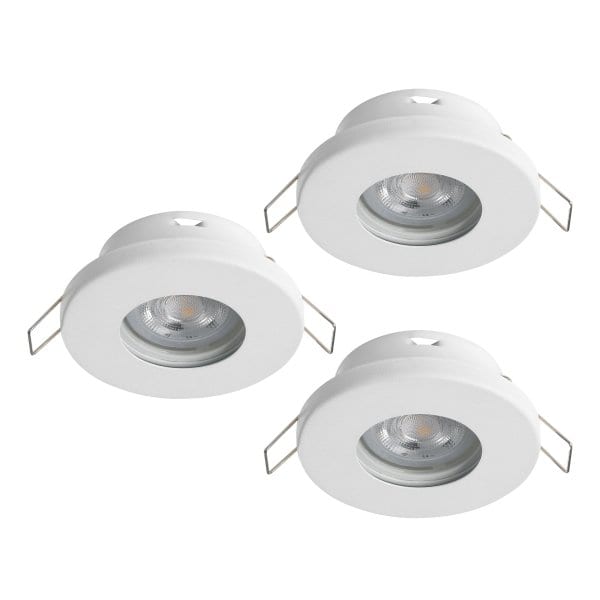 EGLO - SET 3XLED-EINBAUSPOT GU10 3x4,9W Ø85 WEISS schwenkbar 'FAVAZZINA IP44