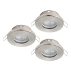 EGLO - SET 3XLED-EINBAUSPOT GU10 3x4,9W Ø85 NICKEL schwenkbar 'FAVAZZINA IP44